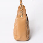 Chanel Chain Bag CC Logo Patch Caviar Leather Beige Gold — view 4
