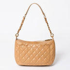 Chanel Chain Bag CC Logo Patch Caviar Leather Beige Gold — view 2