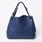 Bottega Veneta Garda Intrecciato Tote Bag Leather Navy Blue — view 2