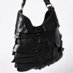 Saint Laurent Tropez Tiered Frill Bag Black Gold — view 3
