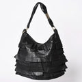 Saint Laurent Tropez Tiered Frill Bag Black Gold