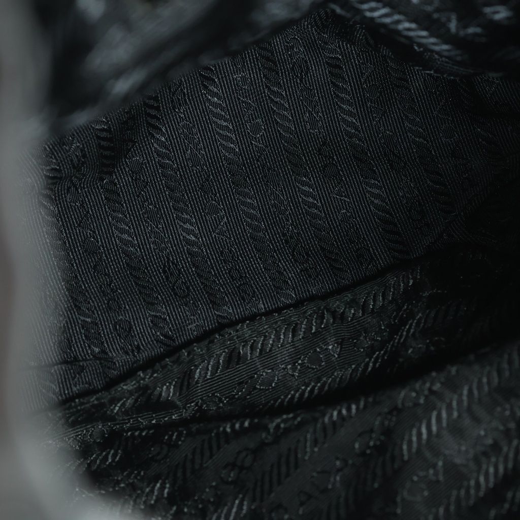 Prada Triangle Logo Tessuto Nylon Backpack Black — view 8