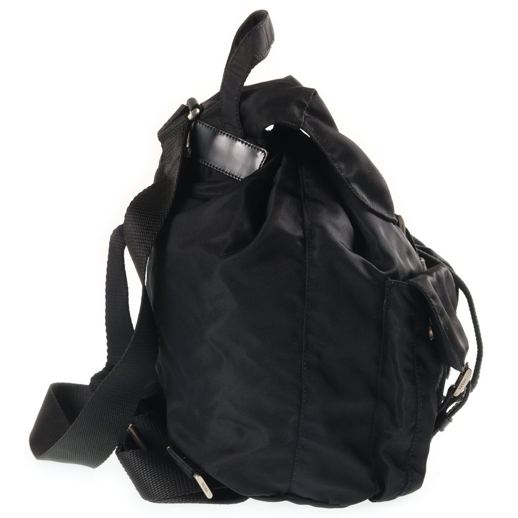 Prada Triangle Logo Tessuto Nylon Backpack Black — view 3