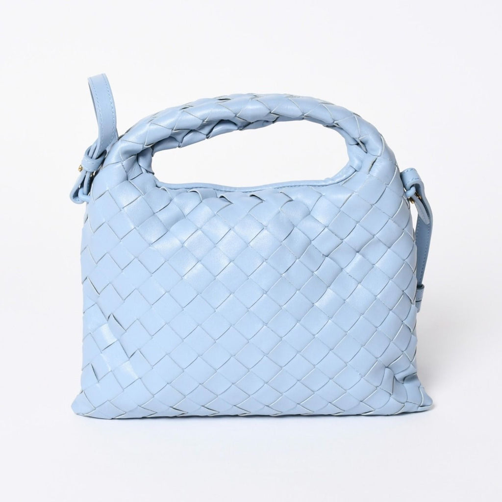 Bottega Veneta Mini Hop Intrecciato 2-Way Shoulder Bag Light Blue Leather — view 2