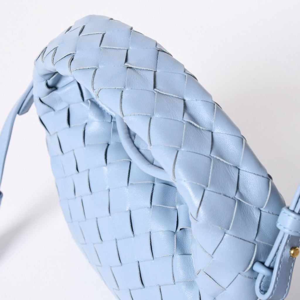 Bottega Veneta Mini Hop Intrecciato 2-Way Shoulder Bag Light Blue Leather — view 4