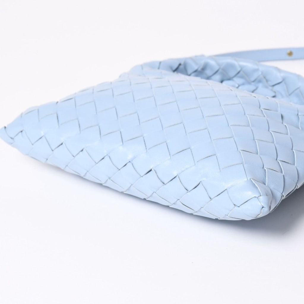 Bottega Veneta Mini Hop Intrecciato 2-Way Shoulder Bag Light Blue Leather — view 7