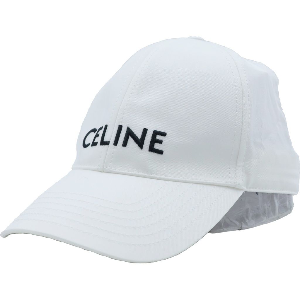 Celine Logo Cap Cotton White Hat