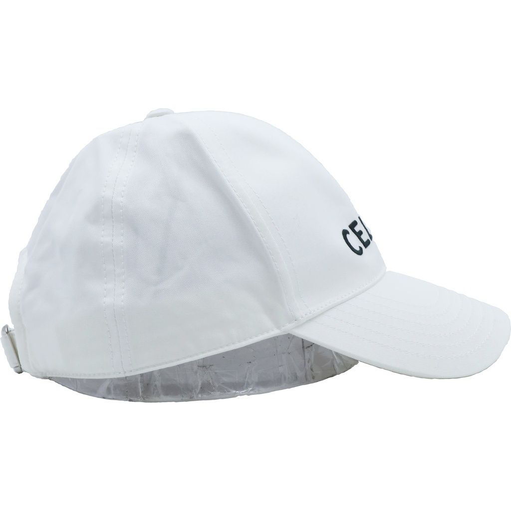 Celine Logo Cap Cotton White Hat — view 3