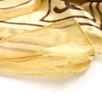 Chanel CC Logo Silk Sheer Scarf Large All Over Print Beige Brown — view 6