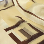 Chanel CC Logo Silk Sheer Scarf Large All Over Print Beige Brown — view 5