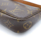 Louis Vuitton Monogram Pochette Accessoires Handbag Pouch Case Brown Leather — view 5