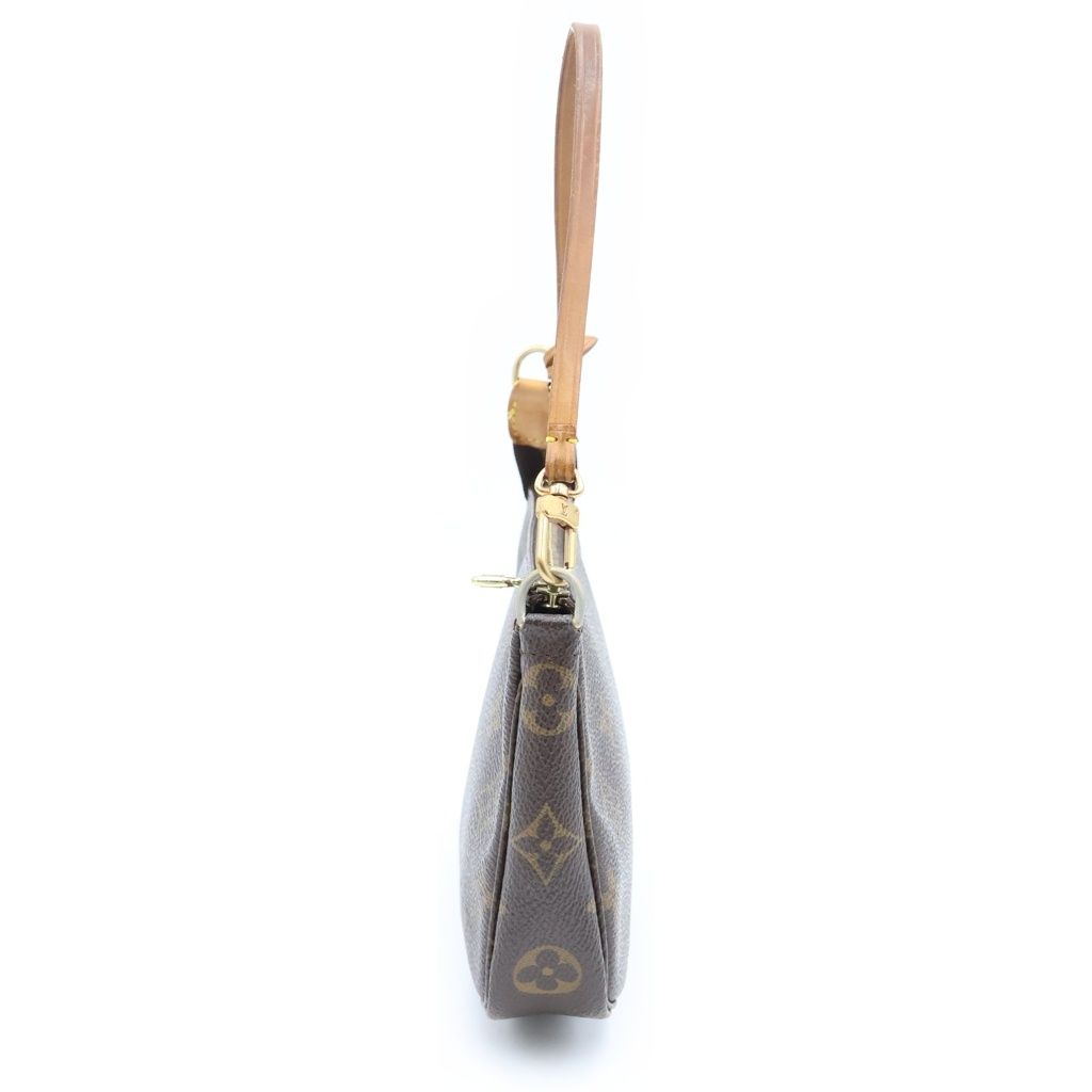 Louis Vuitton Monogram Pochette Accessoires Handbag Pouch Case Brown Leather — view 3