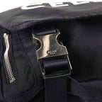 Celine Logo Trekking Messenger Bag Black Canvas Silver — view 6