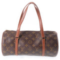 Louis Vuitton Monogram Boston Bag Brown Leather Gold