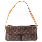 Louis Vuitton Monogram Viva Cite MM Shoulder Bag Brown Leather Gold