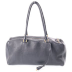 Prada Leather Mini Boston Bag Black Gold — view 2
