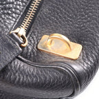 Prada Leather Mini Boston Bag Black Gold — view 7