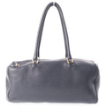 Prada Leather Mini Boston Bag Black Gold
