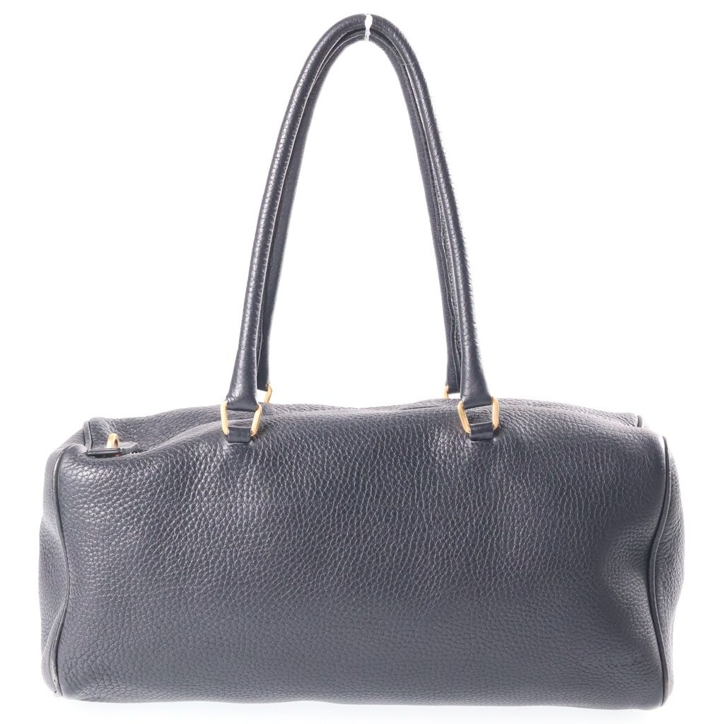 Prada Leather Mini Boston Bag Black Gold