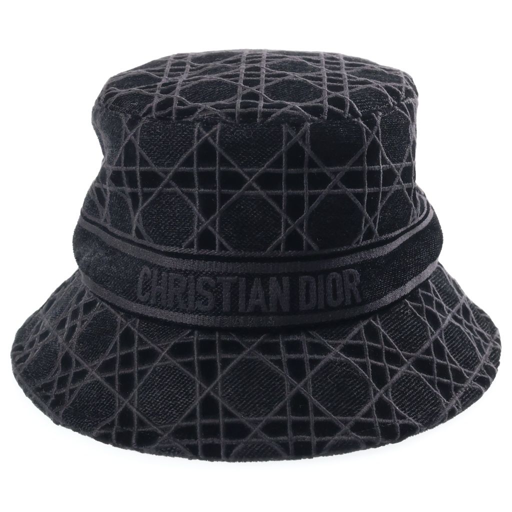 Dior Cannage All Over Print Cotton Bucket Hat Black — view 4