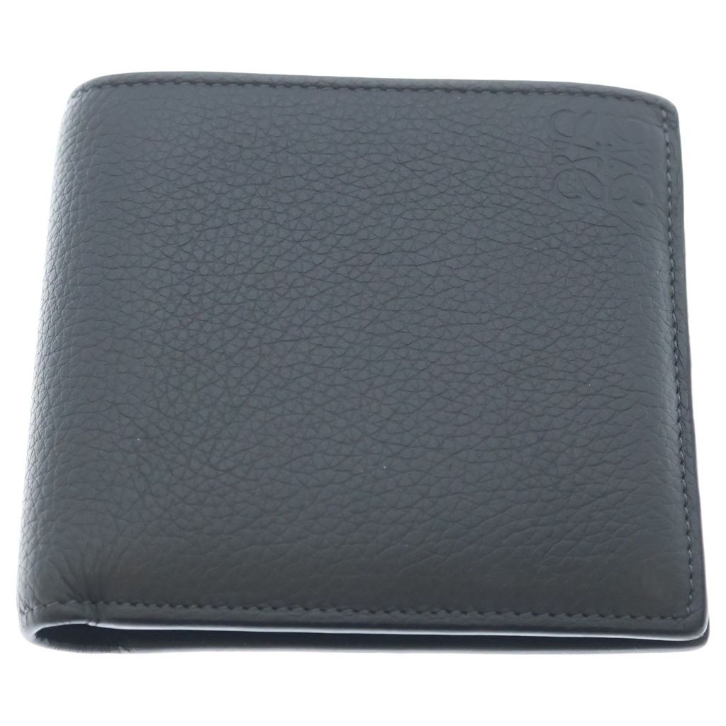 Loewe Anagram Embossed Bifold Leather Compact Wallet Gray