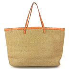 Fendi Shoulder Bag Selleria Logo Raffia Beige