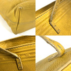 Fendi Shoulder Bag Selleria Logo Horse Pattern Leather Yellow — view 7