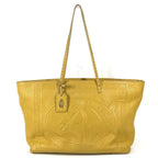 Fendi Shoulder Bag Selleria Logo Horse Pattern Leather Yellow