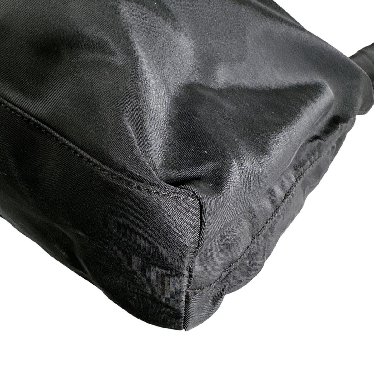 Prada Triangle Logo Lightweight Tote Bag Black — view 6