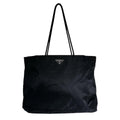 Prada Triangle Logo Lightweight Tote Bag Black