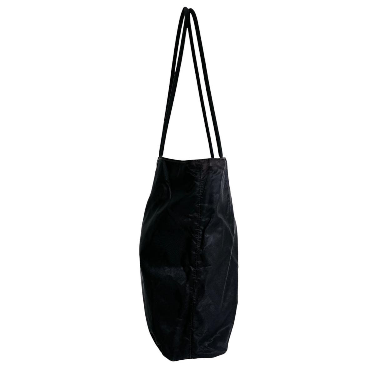 Prada Triangle Logo Lightweight Tote Bag Black — view 3