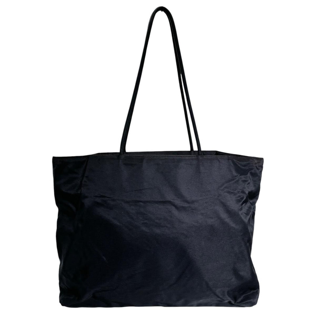 Prada Triangle Logo Lightweight Tote Bag Black — view 2
