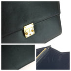 Saint Laurent Black Gold Leather Clutch — view 5