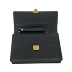 Saint Laurent Black Gold Leather Clutch — view 4