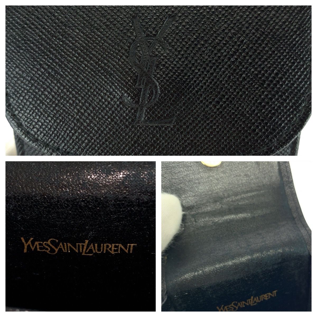 Saint Laurent Vintage Black Leather Cigarette Case — view 4