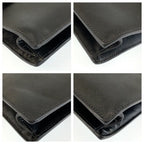 Prada Saffiano Black Silver Leather Clutch — view 3