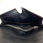 Prada Saffiano Black Silver Leather Clutch — view 8