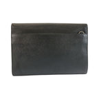 Prada Saffiano Black Silver Leather Clutch — view 2
