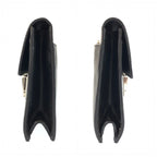 Prada Saffiano Black Silver Leather Clutch — view 7