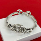 Gucci Vintage Marina Rope Bracelet 925 Sterling Silver Bangle
