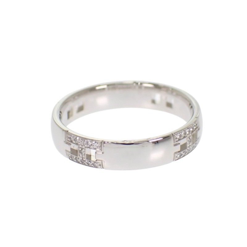 Hermes Ever Herakles 48 Ring Wedding Marriage 18k White Gold Diamond — view 4