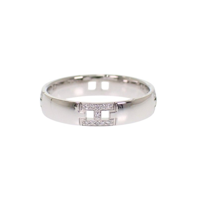 Hermes Ever Herakles 48 Ring Wedding Marriage 18k White Gold Diamond — view 3