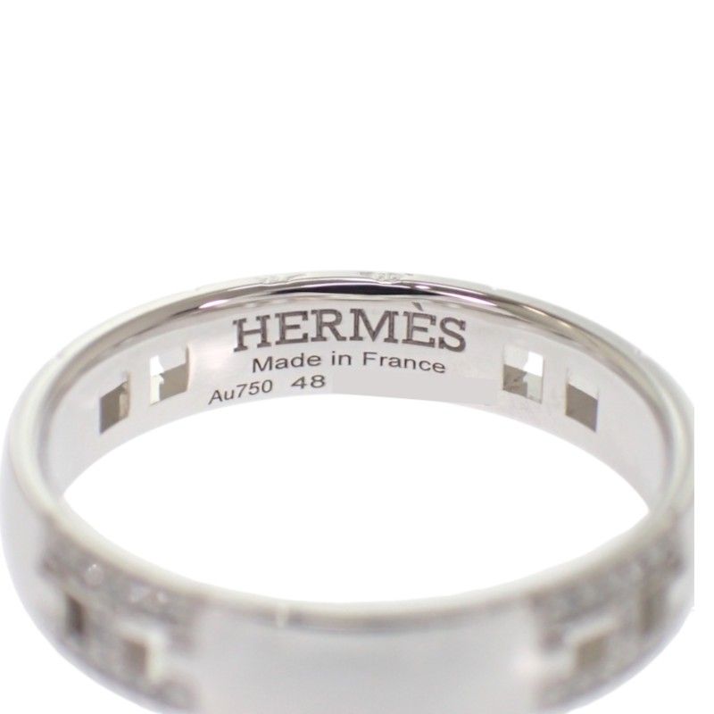 Hermes Ever Herakles 48 Ring Wedding Marriage 18k White Gold Diamond — view 8