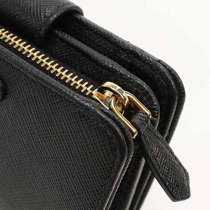 Prada Saffiano Triangle Bifold Wallet Leather — view 6