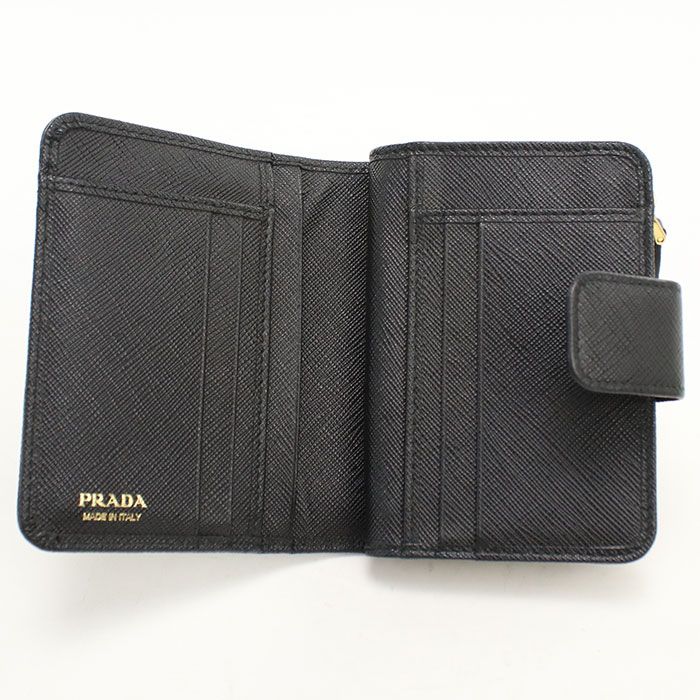 Prada Saffiano Triangle Bifold Wallet Leather — view 3