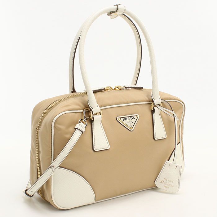 Prada 2-Way Re-Nylon Handbag Nylon Leather