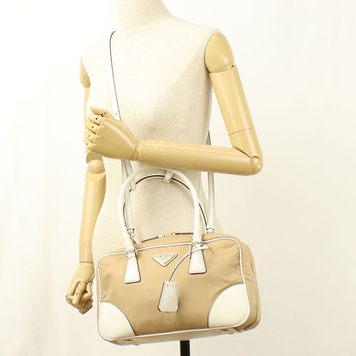 Prada 2-Way Re-Nylon Handbag Nylon Leather — view 8