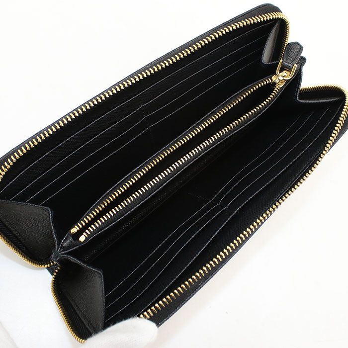 Prada Saffiano Leather Wallet Zip Around — view 3
