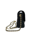 Chanel Shoulder Bag Black Gold Mini Quilted CC Logo Turnlock Single Flap Chain — view 2