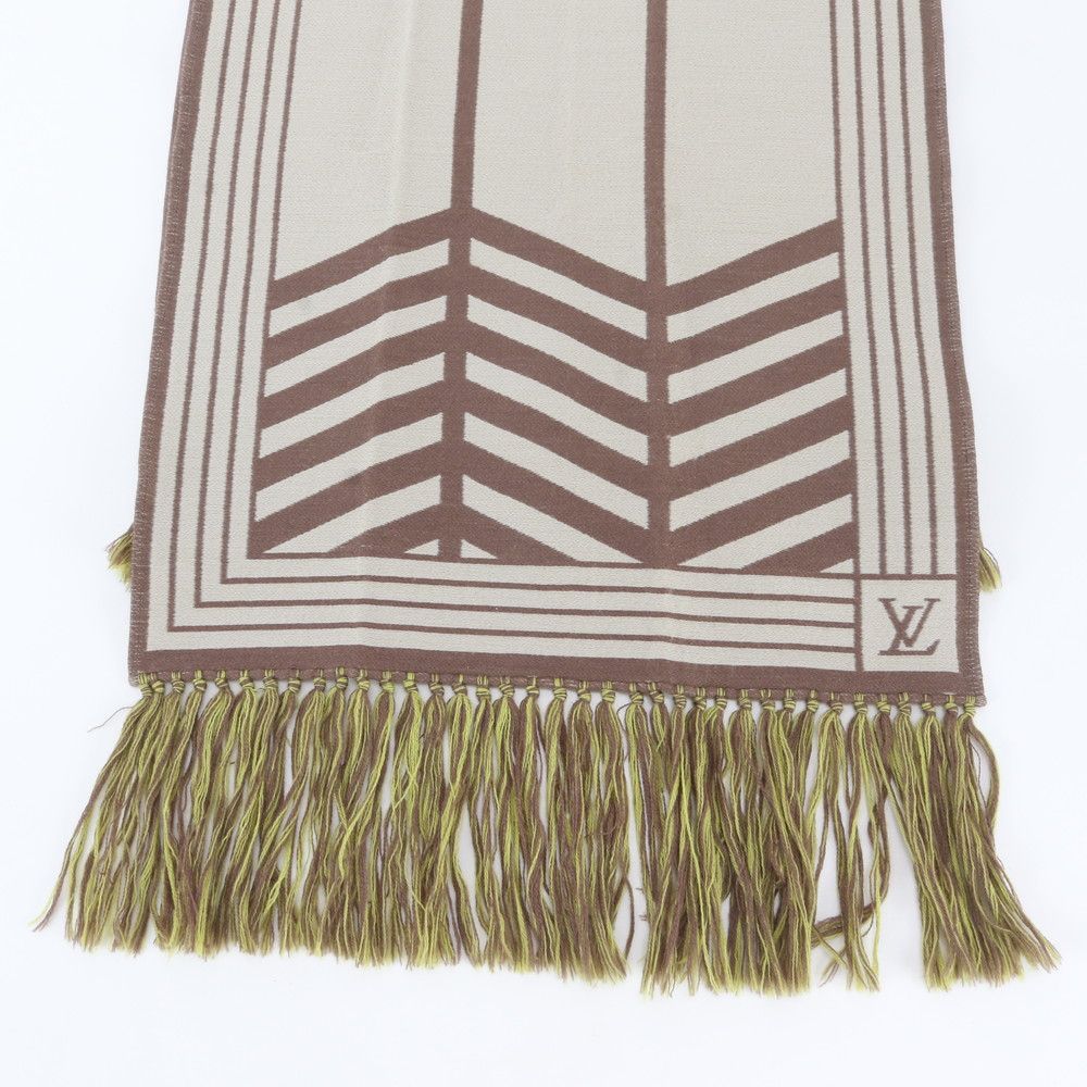 Louis Vuitton Tag Karakoram LV Logo Silk Fringe Scarf — view 4